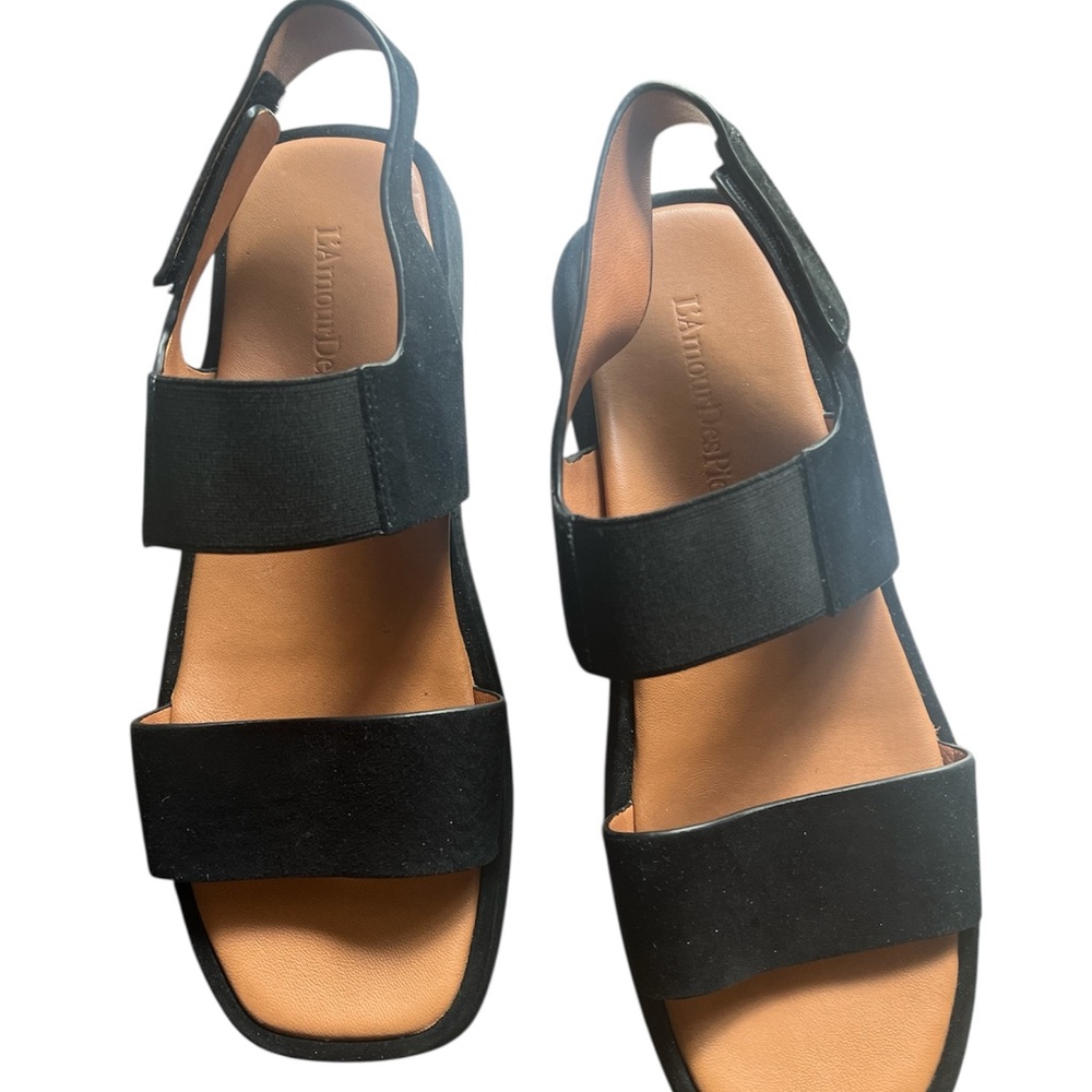 L Amour Des Pieds AINSLEY NWOT NWB LEATHER AINSLE/ASTC BLACK SUEDE SIZE 9 M